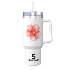 Floral Theme 40oz Stainless Steel Tumbler With Handle - Sakura