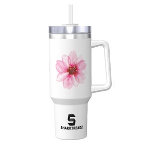 Floral Theme 40oz Stainless Steel Tumbler With Handle - Garden Cosmos