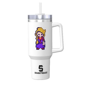 Pixel Art Theme 40oz Stainless Steel Tumbler With Handle - Miss Yellow Hair